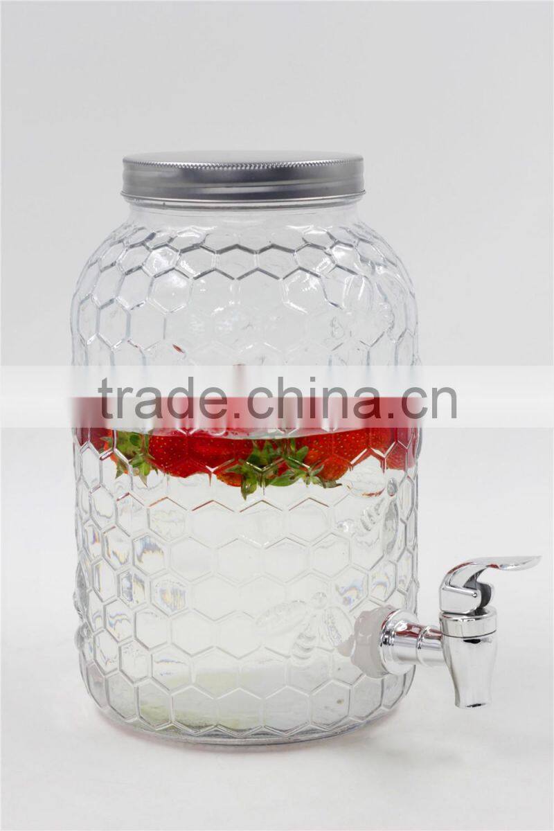 6L glass beverage party drink dispenser