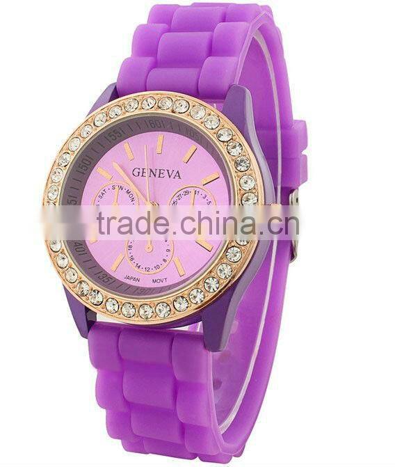 Custom Charming geneva platinum watch japanese movement