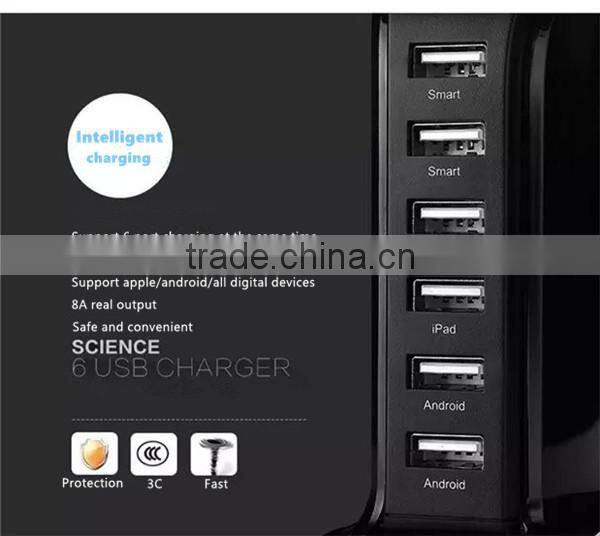 Hot Selling Outdoor 6 Ports USB Wall Charger Socket With High Quality
