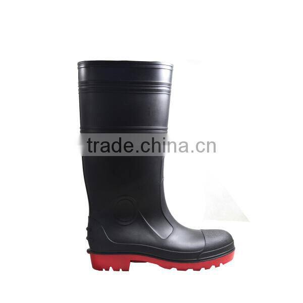Working Boots With Steel Toe ,PVC Black Work Boots,Security Mining Boots