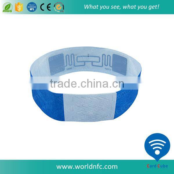 13.56MHz One Time Use Paper RFID Wristband for Baby/Children/Hospital