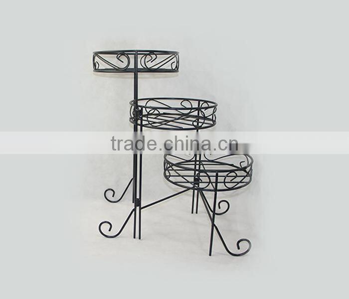 3 Tier Decorative Black Metal Plant Stand Flower Stand Multi Planter Flower Pot Racks