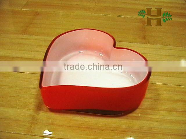 Heart-shaped glass fruit bowl,colored glass vases
