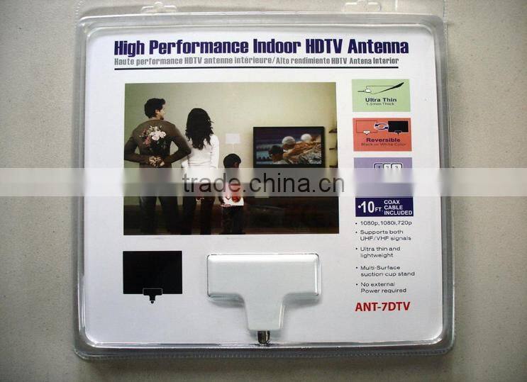 Hot-selling CE/RoHs Certified Patent Indoor Digital HD TV Antenna UHF/VHF Flat Indoor TV Antenna DVB-T/T2 Antenna