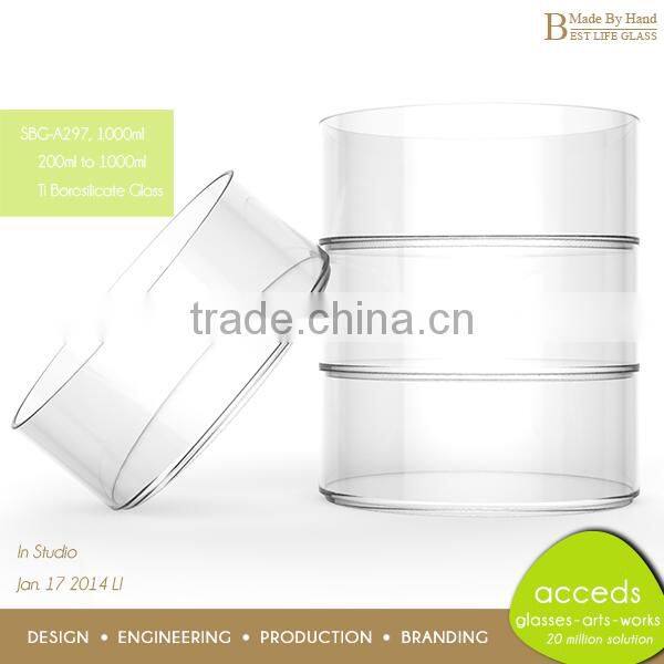 Large Pyrex Dual Layers Glass Vessel Bowl