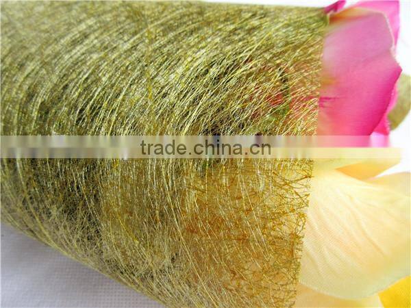Golden Long fiber non woven fabric for flower arrangement