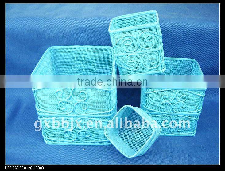 Square blue wire storage craft pen holder