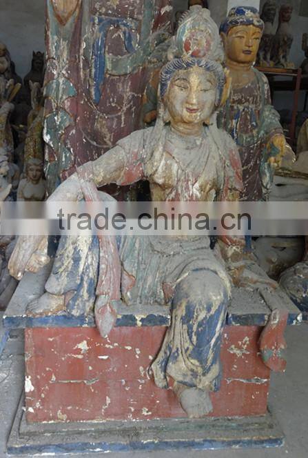 hand carved wooden Kuanyin wooden statue