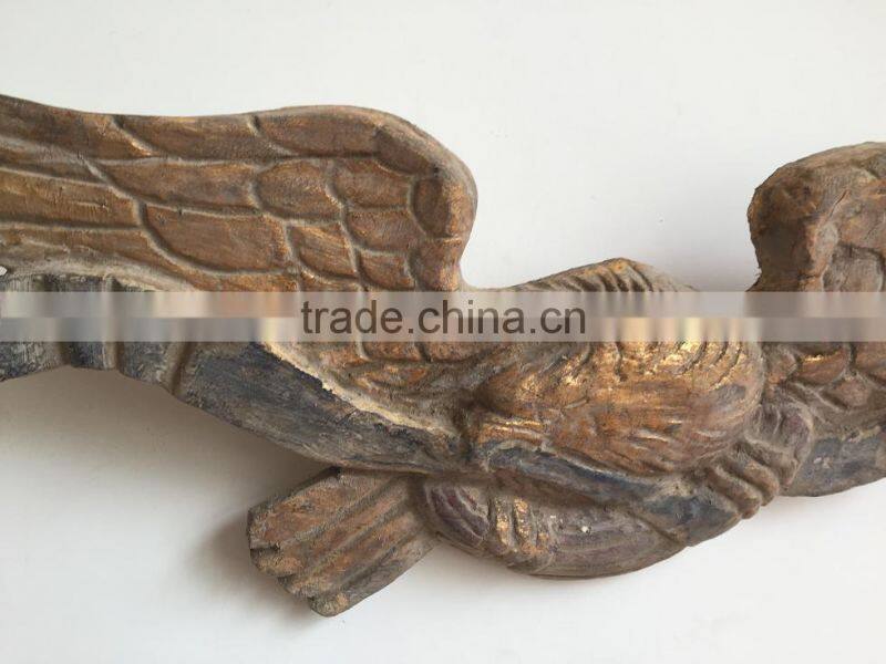 Antique wooden carving eagle wall relief decoration