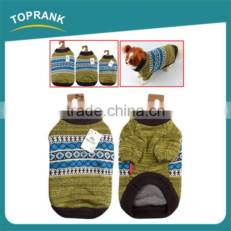 Hot selling winter warm cotton fashion pattern hand knit dog sweater