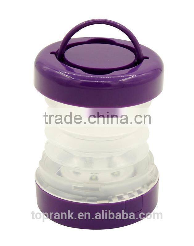 Custom color small portable emergency plastic folding led camping lantern