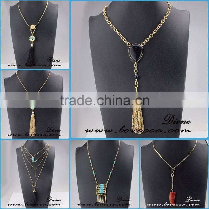 Wholesale Jewelry Gemstone Natural Stone Crystal Quartz Pendant Turquoise Necklace