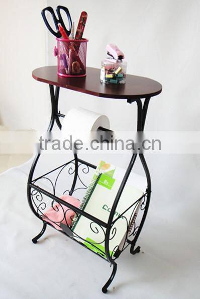 RH-02 wood top Gramercy Scroll-Design Bathroom storage coffee table metal Table