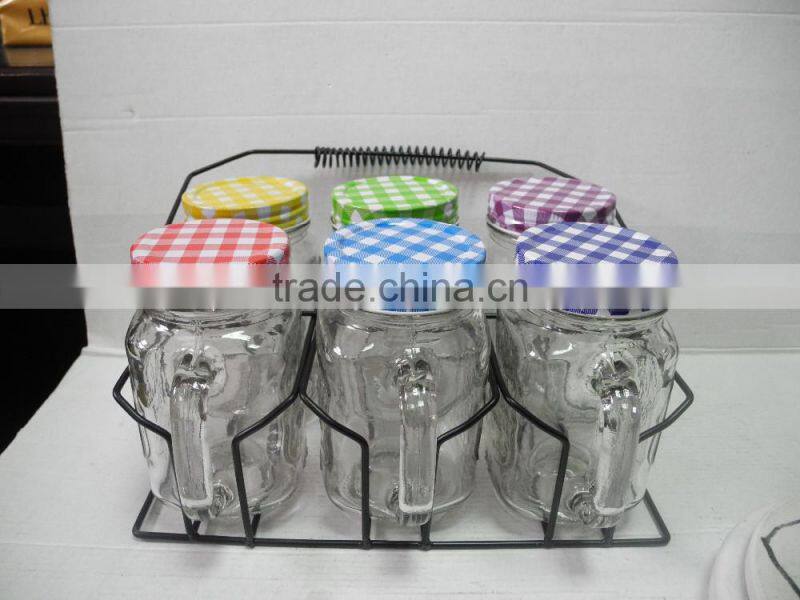 China manufacture 3 pcs glass tumbler with rack
