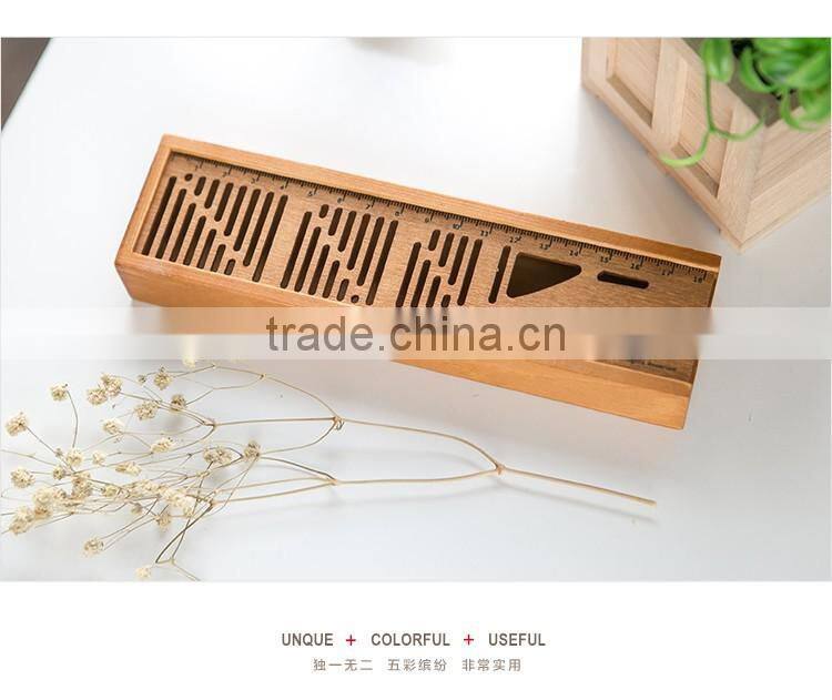 new design hollow gift student custom high grade wooden pencil box