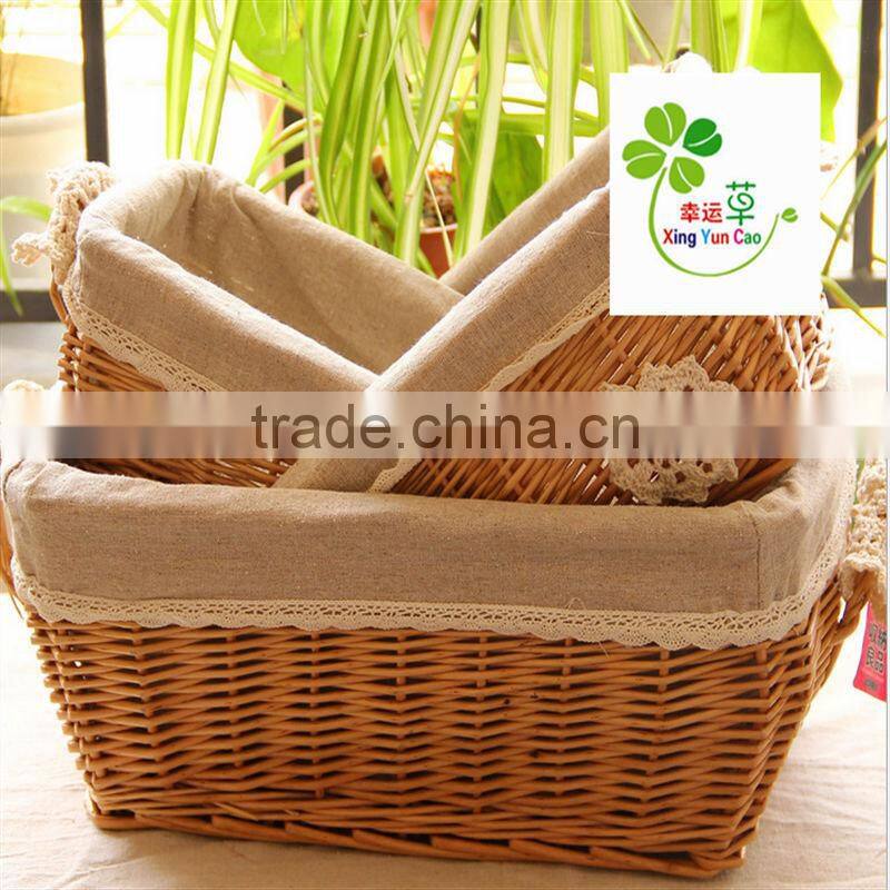 dark brown cosmetic wicker basket