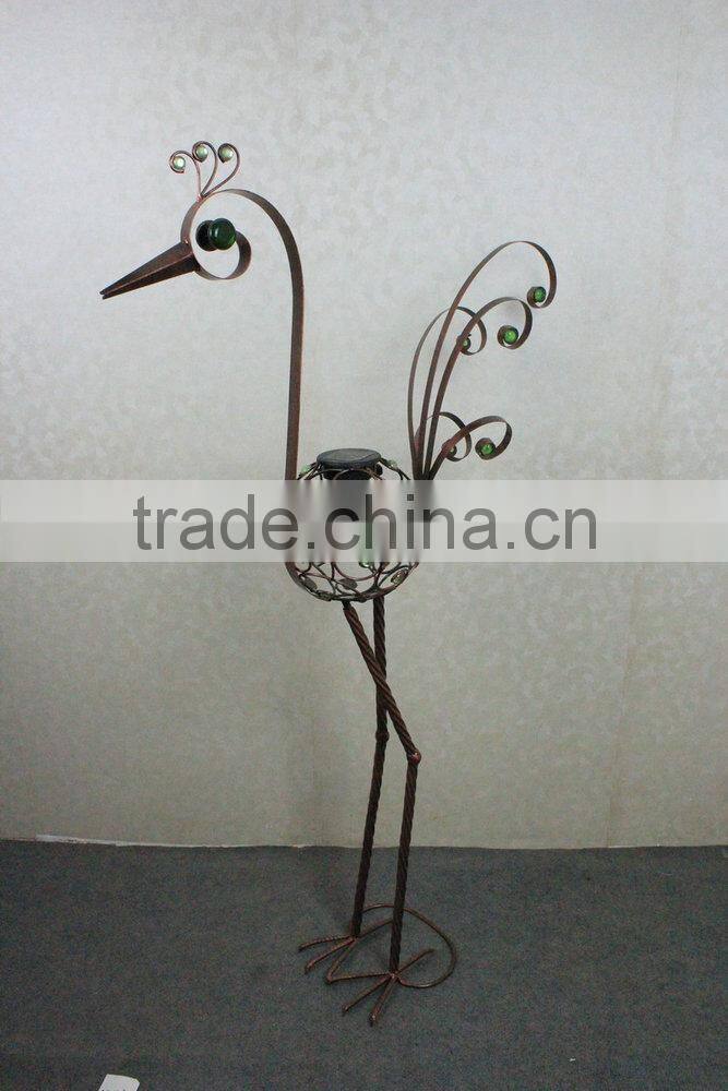 Garden decor metal animal peacock
