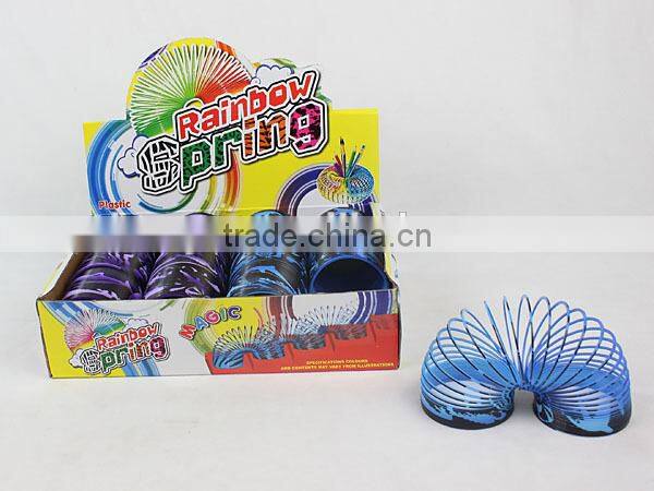 hot sale classic plastic rainbow spring with printed pattern educational toys for kids/promotional gift raibow circle