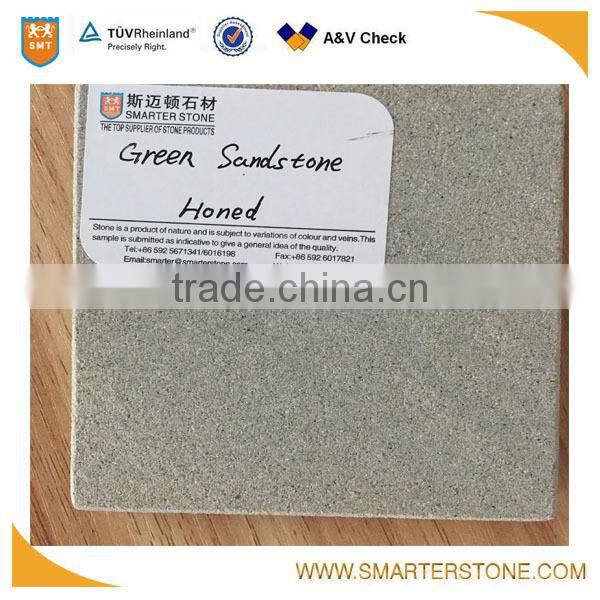Green color honed finished indian sandstone