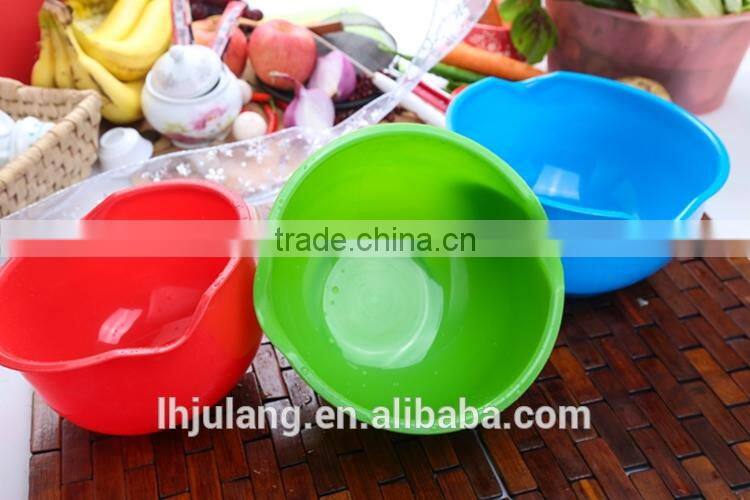 BPA-Free plastic mixing bowl / plastic 3pcs salad mixing bowl set