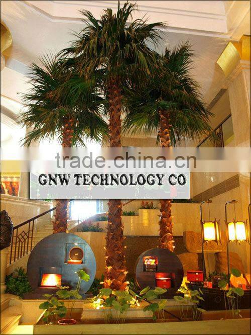 APM018 GNW 15ft decorative artificial palm tree, palm tree leaves for indoor shopping mall decoration
