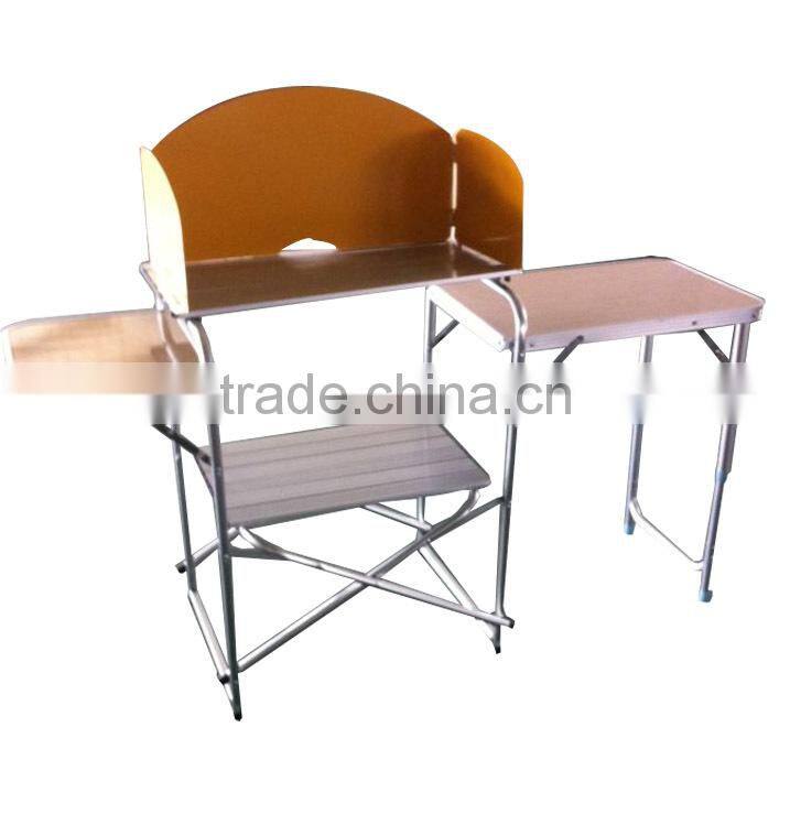 OUTDOOR STAINLESS STEEL/ALUMINUM BBQ SIDE TABLE FOR COOKING