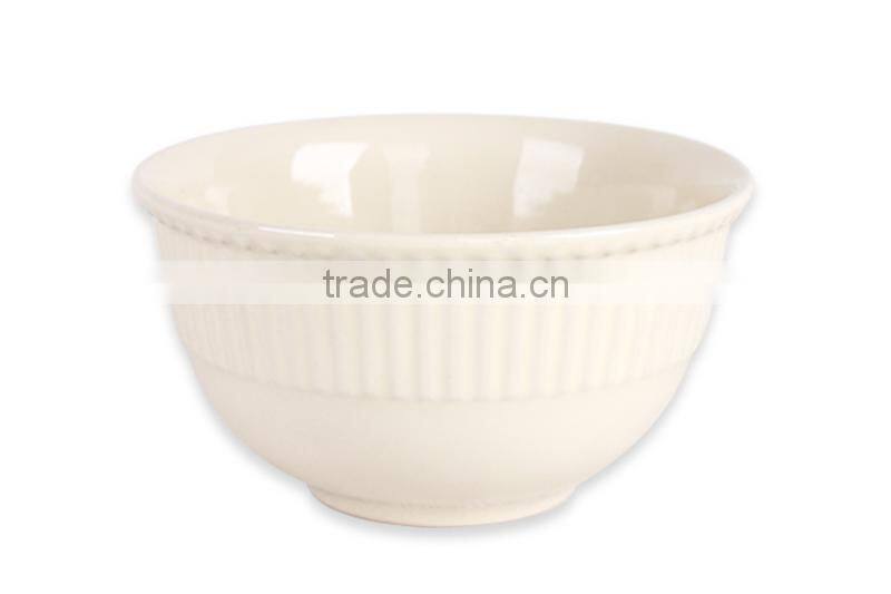 16pcs beige elegant round emboss dinner set