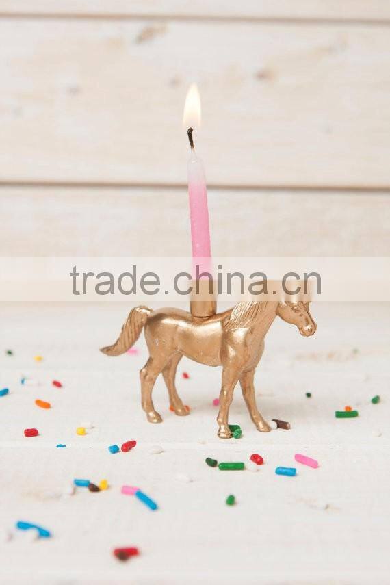 Gold Unicorn Candle Holder Kids Cute Party Decor