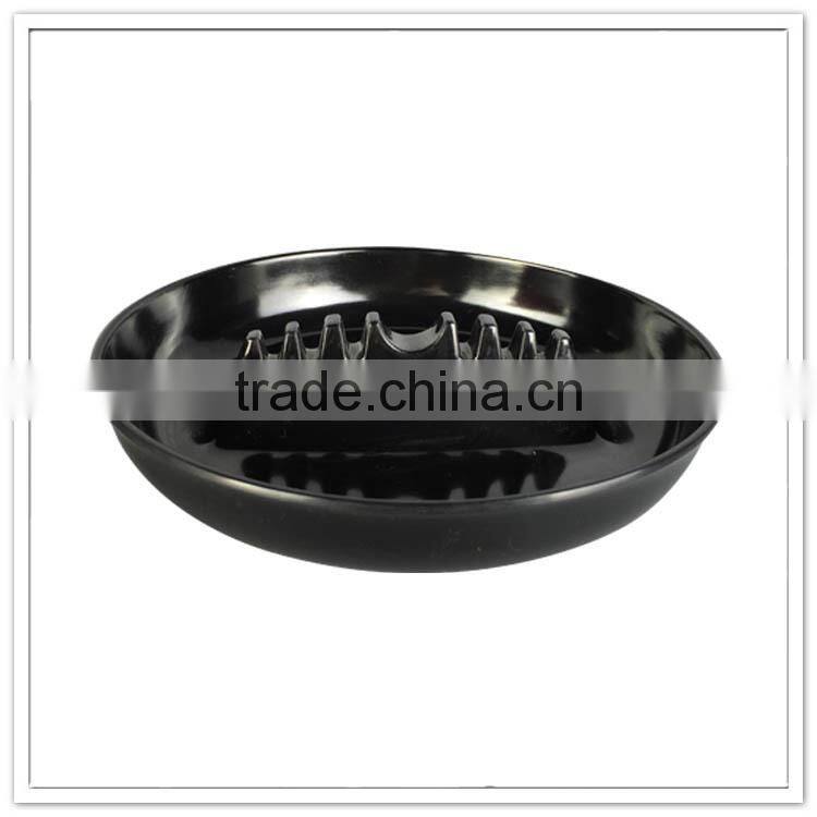 2 Section divided shining black portable pocket ashtray