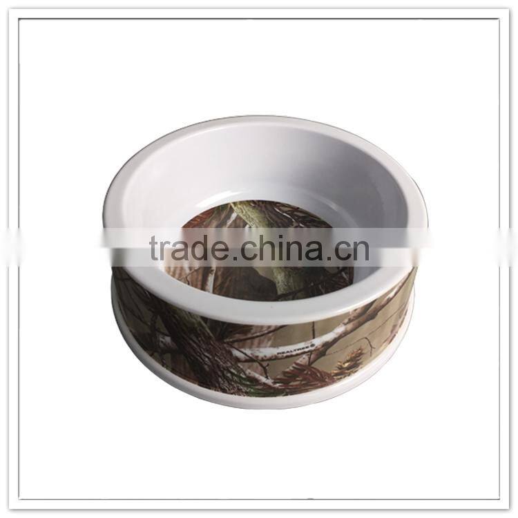 New hot sale brand name designed two wall personalized melamine plastic travel dog bowl