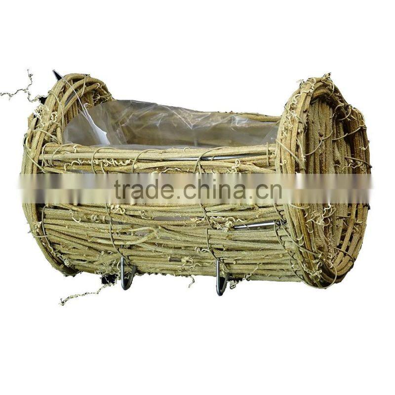 EG Nature Rattan Tray/Small Baskets with Iron Frame
