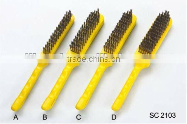 Plastic handle brass wire bbq brush