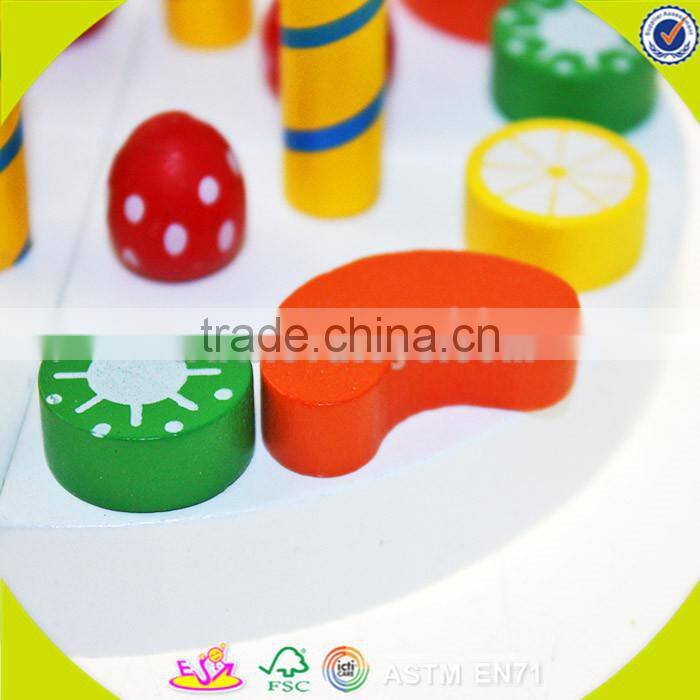 wholesale baby wooden toy cake, educational kids wooden birthday cake toy, funny children wooden birthday cake toy W10B104