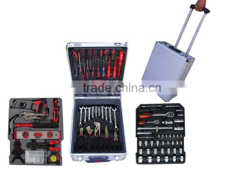LB-386 186pcs hand tool set in sliver aluminium trolley