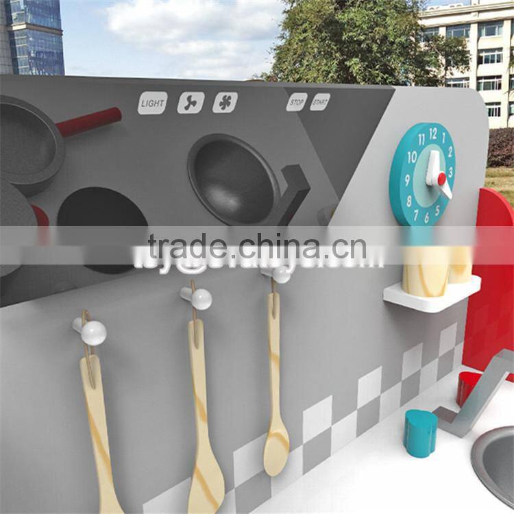 New design children pretend play wooden toy kitchen set W10C292
