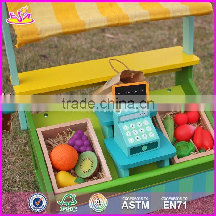 2017 New design funny fruit play set wooden kids supermarket W10A060
