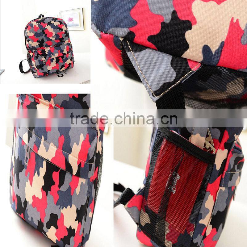 New Designed Fashion Canvas Leisure Shoulder Bag Unisex Travel Backpack Attractive Camo Schoolbag