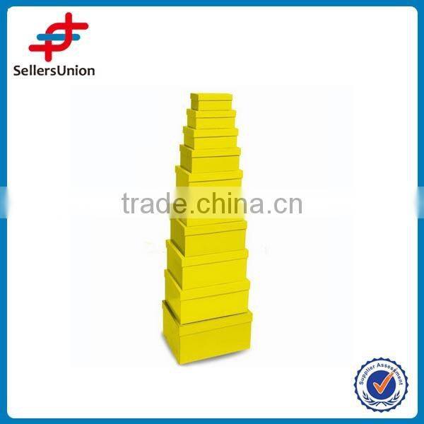10 pcs paper gift box set, pure yellow gift box