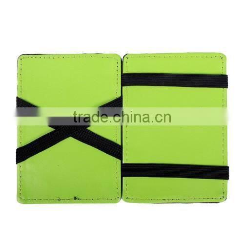 PU Leather Elastic Trick Fold Wallet Magic Money Clip
