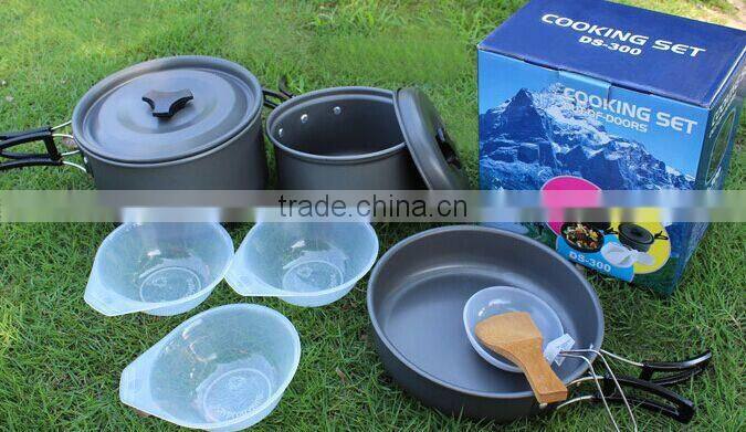 DS-300 Cooking SET 2-3 person Camping Picnic menaje acampar exterior Pot establece antiadherente utensilios de cocina 860 g