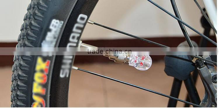 2016 Skull Head led Bike Bicycle Car Motorcycle Wheel Valve Stem Cap tire Motion Neon Light lamp