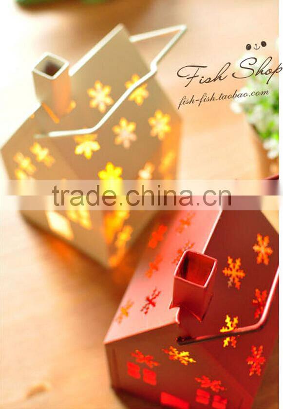 Christmas gift ideas house Candlestick Candlestick New Iron lantern
