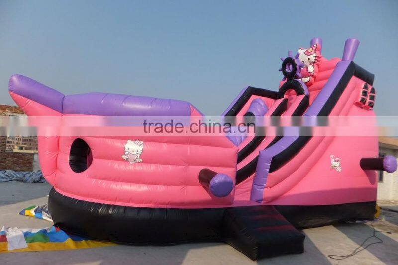 PVC inflatable hello kitty boat for kids jumping