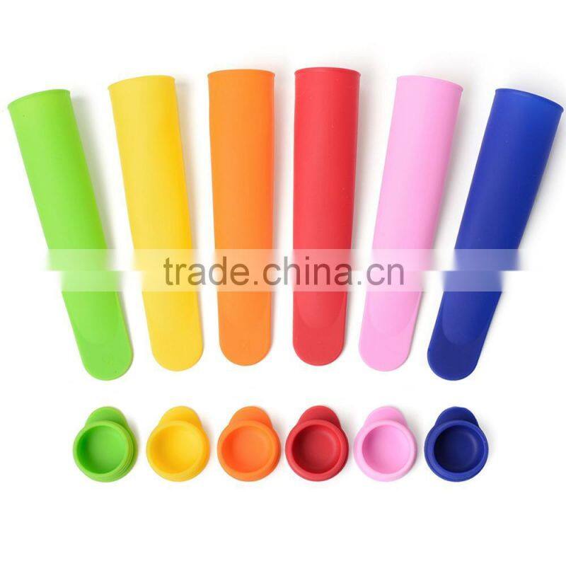 DIY Pop - Silicone Ice Pop Maker Molds, Mixed Color with Attached Lid Popsicle Molds