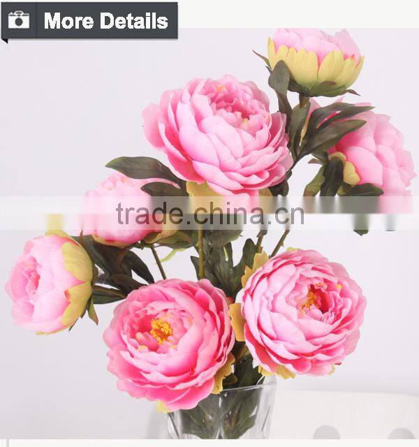 Hot sale decorative silk flower cloth peony flower