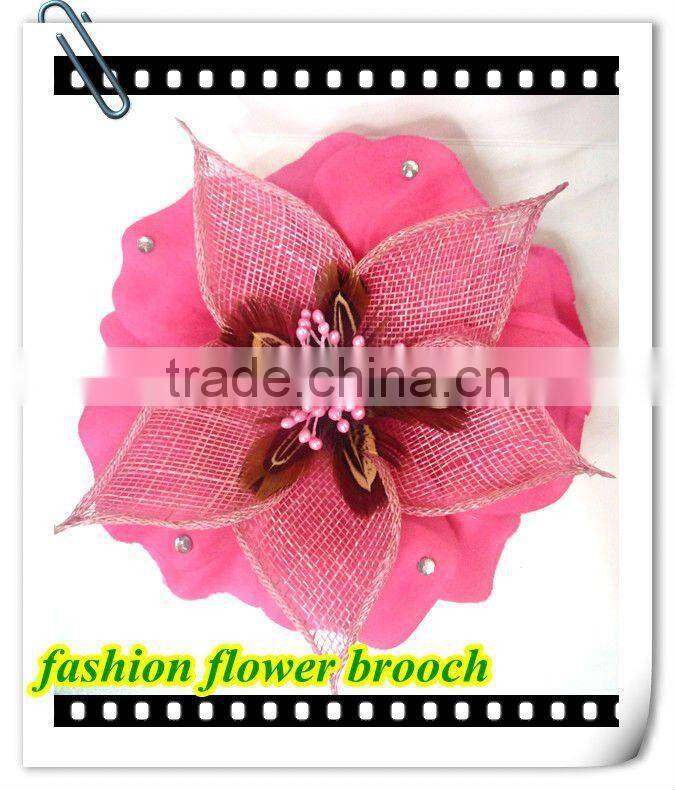 Luxury Large linen flax brooch / hairband with rhinestone
