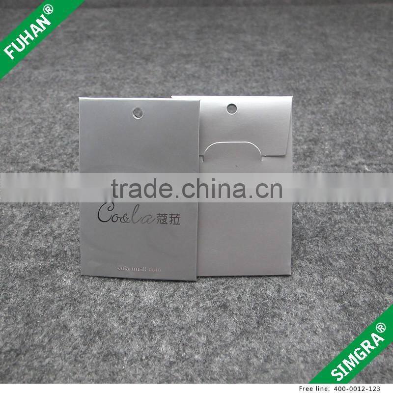 High grade customized small paper spare key bag for lady clothing