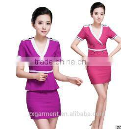 OEM Chinese hotel restaurant uniform waiter hotel cotton housekeeper uniform for waitress apron uniform