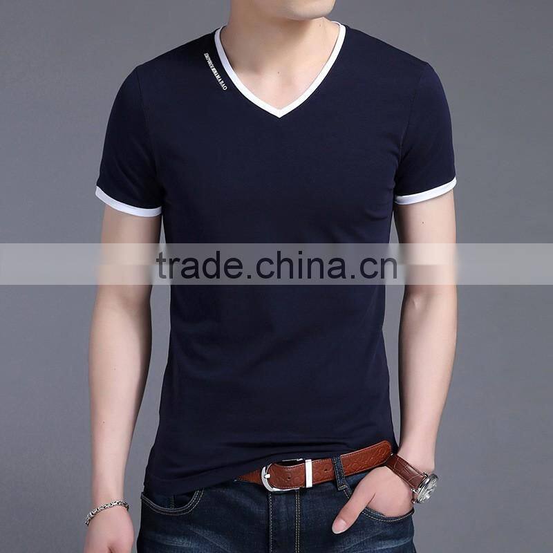 2017 new summer Men's leisure v-neck t-shirts with short sleeves
