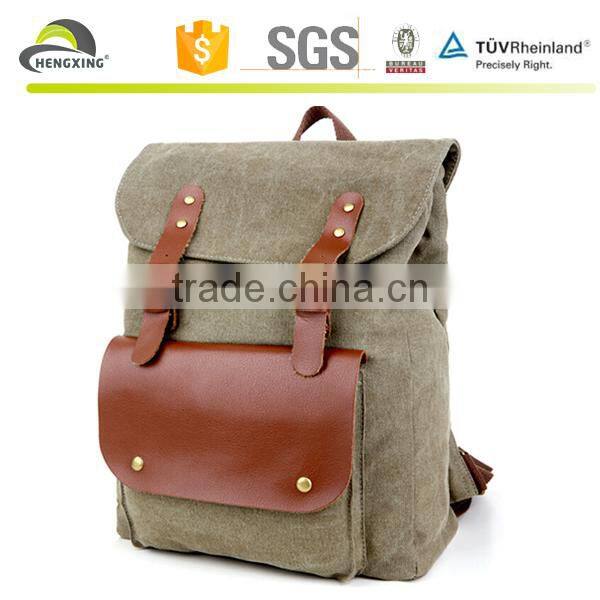 Canvas And Leather Backpack, Stock Backpack, Fashion Backpack